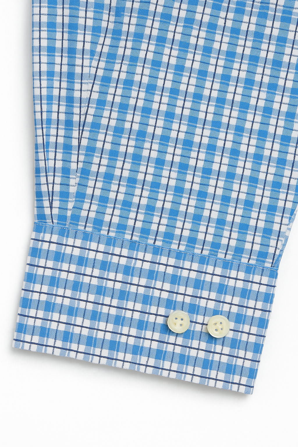 Blue & White Checked Long Sleeve Shirt