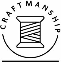 Logo of a spool of thread with 'Craftmanship' text on a white background