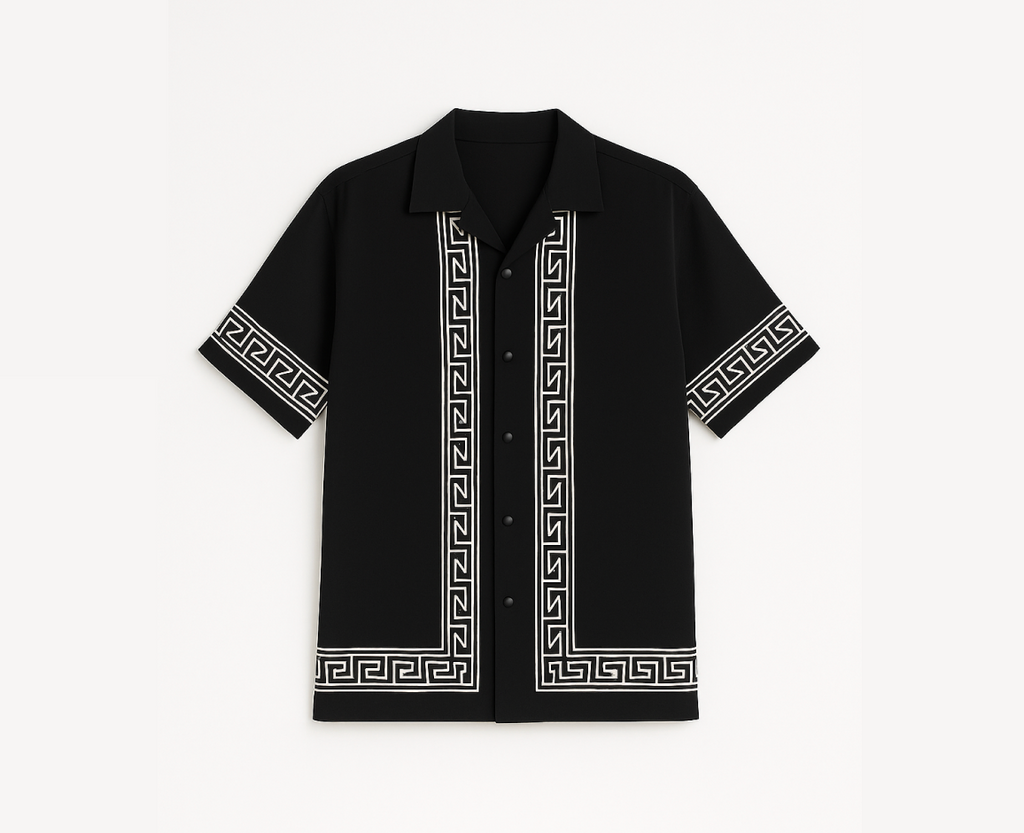 Black Greek Pattern Shirt