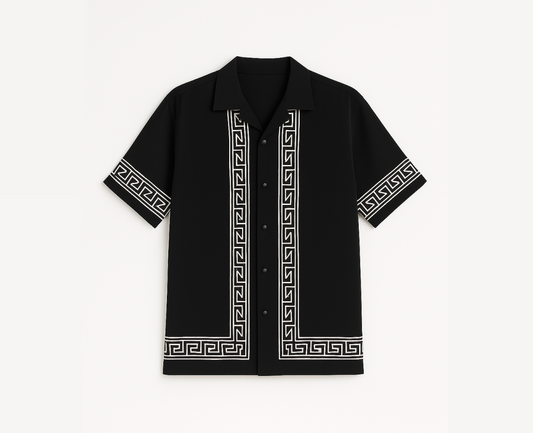 Black Greek Pattern Shirt