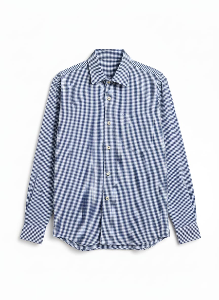 Blue Micro-Check Shirt