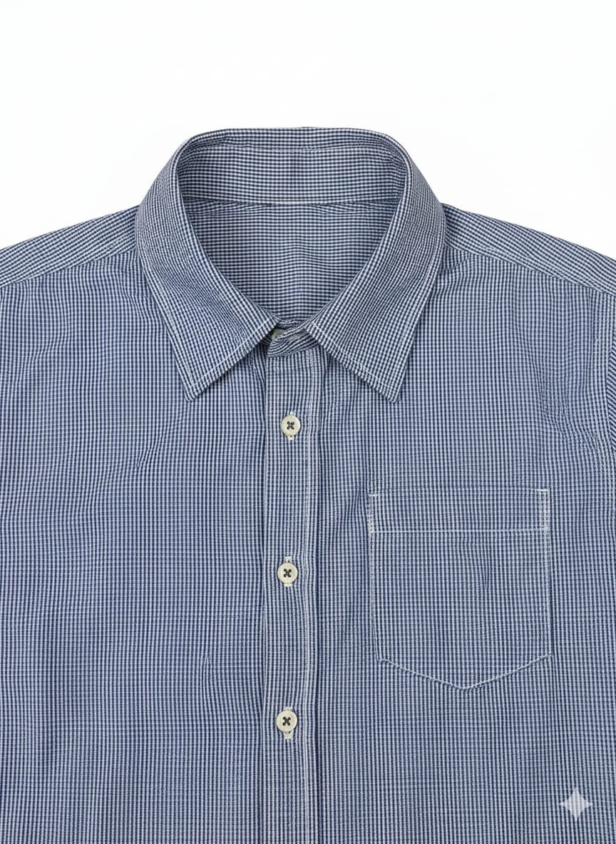 Blue Micro-Check Shirt