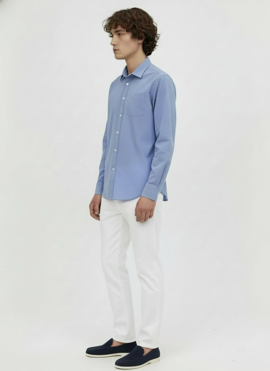 Solid Faded Blue Shirt