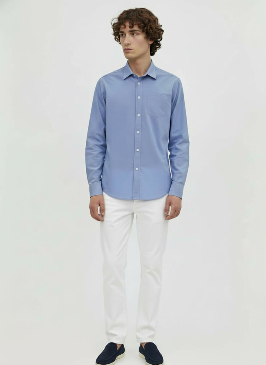 Solid Faded Blue Shirt